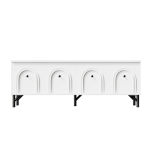 Mobile TV 4 ante, design elegante con frontale ad arco 3D, 160x38x55,5 cm, Bianco