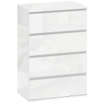 HOMCOM High Gloss Chest of Drawers, 4-Drawer Storage Cabinets, Modern Dresser for Bedroom, White
