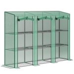 Outsunny 46 x 215cm Nine-Shelf Greenhouse - Green