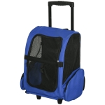 Hondentrolley transporttas draagtas dieren 2-in-1 rugzak trolley blauw