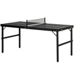 SPORTNOW Mini table de ping pong pliable table de ping-pong d'intérieur avec filet, balles, poignée, 152 x 76 x 72 cm noir
