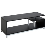 HOMCOM Mobile TV Moderno con Ripiano in Legno, Mobiletto Tavolino Basso da Salotto 114x40x40.5cm, Nero