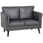 HOMCOM Two-Seater Leathaire Sofa - Grey