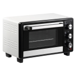 HOMCOM Horno Portátil 16L 1400W con 3 Modos de Calor Temporizador Bandeja de Horneado y Rejilla 44x32x28,1 cm Blanco y Negro