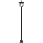 Outsunny Lámpara Solar de Jardín Farola con 6 Luces LED con Batería Recargable Solar con Autonomía de 6-8 Horas Ø26,5x177cm Negro