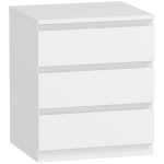 HOMCOM Cómoda 3 Cajones con Cierre Suave Cajonera para Salón Oficina Estilo Moderno 45x40x52,8 cm Blanco