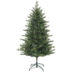 HOMCOM Sapin de Noël artificiel 150 cm, arbre de Noël réaliste avec 1202 pointes de branche articulée, support en métal, vert