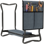 Outsunny Siège-genouillère 2 en 1 en acier avec sac porte-outils et coussin en EVA, 58x28x49 cm, gris et noir