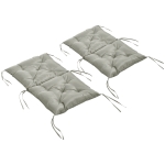 Outsunny Lot de 2 coussins, 98 x 50 cm coussins de chaise avec liens, housse en tissu, 8cm d'épaisseur Gris clair