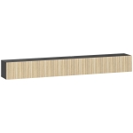 HOMCOM Móvel de Tv Suspenso 140cm Móvel para Tv Até 72" 2 Portas Basculantes 140x25x22cm Madeira Natural e Preto