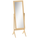 HOMCOM Espelho de Pé para Maquilhagem Reclinável com Estrutura de Madeira para Dormitório Vestidor 47x46x148 cm Carvalho