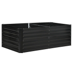 Outsunny Raised Beds for Garden, Galvanised Steel Outdoor Planters with Multi-reinforced Rods, 180 x 90 x 59 cm, Black
