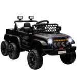 AIYAPLAY Carro Elétrico Infantil Buggy Elétrico Infantil 2 Motores 12 V 3 Velocidades Reboque Traseiro 122x62,5x65 cm Preto