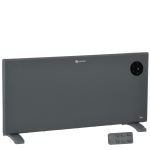 HOMCOM 2000W Electric Convector Heater, Freestanding or Wall Mounted, Space Heater with Adjustable Thermostat, Timer, Grey