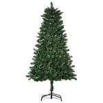 HOMCOM Árbol de Navidad Artificial 150 cm Ignífugo con 454 Ramas con 2 Tipos de Puntas de PVC Base Plegable y Soporte de Acero Decoración Navideña de Interior Verde