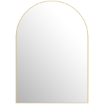 HOMCOM Espelho de Parede Arqueado Espelho de Casa de Banho com Aro em Liga de Alumínio para Quarto Sala Entrada 50 × 70 cm Dourado