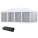 Outsunny Tonnelle de Jardin 6x3 m Pliable avec Moustiquaire et Housse de Transport, Crème