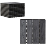 Outsunny Dalles terrasse - caillebotis - Lot de 11 pcs, Surface Max. 1 m² - emboîtables, Installation très Simple, dim. 30 x 30 cm