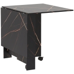 HOMCOM Mesa de Sala de Jantar Dobrável com Rodas Mesa Multifuncional para Sala de Jantar 120x80x73 cm Preto