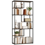 HOMCOM Bibliothèque étagère de rangement à 7 niveaux cadre en acier style industriel 83 x 34 x 180 cm noir