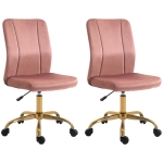 Vinsetto Lot de 2 chaises de bureau design contemporain fauteuil pivotant dossier incurvé hauteur réglable revêtement velours