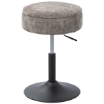 HOMCOM Tabouret de Bar avec Rangement Hauteur Réglable Tabouret de Cuisine Rond Pivotant Revêtu en Chenille Gris