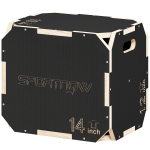 SPORTNOW Caisse pliométrique en bois 3 en 1 avec 3 hauteurs différentes Poignées sans arêtes Entraînement de saut 41x36x31 cm Noir