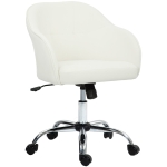 HOMCOM 46-56 cm Velvet-feel Office Chair - Cream