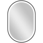 HOMCOM Espelho de Casa de Banho com Luz 60x90 cm Espelho de Parede Oval 3 Cores de Luz Brilho Regulável Função Antiembaçiamento Memória Preto