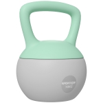 SPORTNOW Pesa Rusa 10 kg Kettlebell Relleno de Arena Metálica Mango Antideslizante para Entrenar en Casa 21x21x30cm Verde y Gris