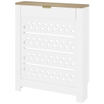 HOMCOM Couvercle de radiateur, cache radiateur avec placard rabattable et étagère supérieur, 78 x 19 x 95,5 cm, blanc