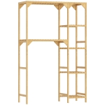 HOMCOM Wasmachinerek, meerdere open vakken, voor was en accessoires, bamboehout