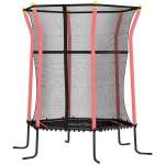 HOMCOM Trampoline pour enfant Ø 1,63 x 1,9 m filet de sécurité porte zippée 6 poteaux rembourrés inclus rouge noir