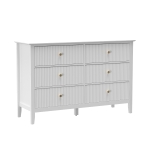 HOMCOM Comodă Sideboard cu 6 sertare Dulap modern de depozitare pentru living dormitor hol 100 x 40 x 78 cm Alb