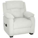 HOMCOM Sillón relax eléctrico sillón reclinable puerto USB reposapiés bolsillos laterales mando a distancia 86x90x103cm crema
