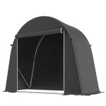 Outsunny 8 x 4 ft Garden Storage Tent, Waterproof Bike Tent with Roll-up Zipper Door and Galvanised Metal Frame, Dark Grey
