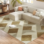 HOMCOM Tapis salon 230 x 160 cm poils courts lavable en machine hypoallergénique pour salon, chambre à coucher, bureau, jaune