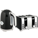 HOMCOM Retro 3000W Kettle and Toaster Set - Black