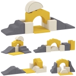 AIYAPLAY 7-delige set klimblokken voor baby's & peuters, zacht klimset voor binnen, stof, schuim, kleurrijk