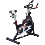 HOMCOM Exercise Bike, Indoor Cycling, with LCD Display, Heart Rate, Sensor - Black