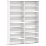 HOMCOM Mobile Libreria porta CD a 16 Ripiani dal Design Moderno in Legno, 106.5x24x126.3 cm, Bianco