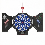 SPORTNOW Cible jeu de fléchettes électronique refermable 2 portes 31 jeux jusqu'à 8 joueurs affichage LCD haut-parleur noir