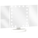 HOMCOM Schminkspiegel mit Licht Vergrößerung 1X/2X/3X 180° frei drehbar 21 LEDs Berührungsschalter Weiß