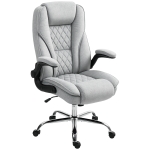 HOMCOM Fauteuil de bureau, chaise bureau ergonomique, hauteur réglable, accoudoirs relevables, 70 x 70 x 114-122 cm, gris