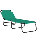Outsunny Sdraio da Giardino Pieghevole con Schienale Reclinabile su 4 Posizioni, 188x56x28cm, Verde