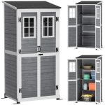 Skrzynia ogrodowa, drewniana, z zamkiem i 2 oknami