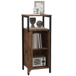 HOMCOM Industrial End Table with Magnetic Door, Small Side Table Storage Cabinet with Adjustable Shelf, Rustic Brown