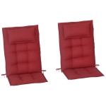 Poduszki na leżaki, wodoodporne, 2 szt., bordowe