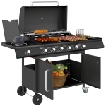 Grill gazowy 21,2 kW, 6+1 palników, stal nierdzewna, mobilny