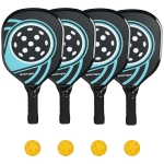 SPORTNOW Pickleball Paddles Set of 4, Pickleball Racket Set with 4 Wood Rackets, 4 Balls, Carrying Bag